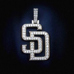 GLD Padres Gold Diamond Pendant 