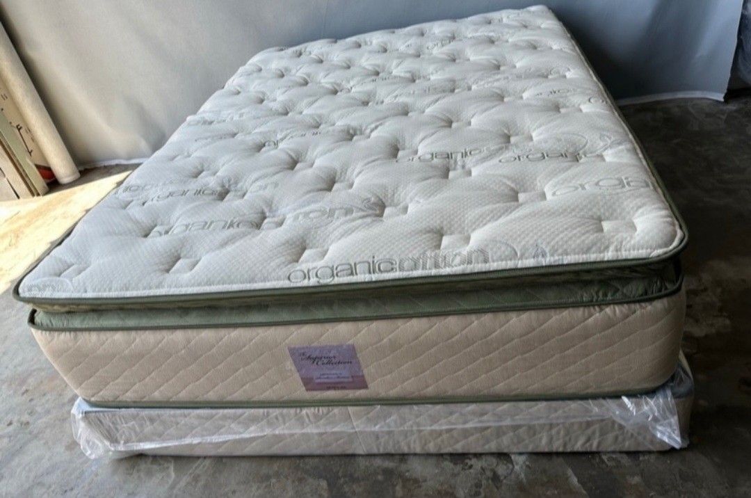 Queen Organic Elite Superior Hybrid Cool Gel Memory Foamm Pillow Top 14inch Matres!!