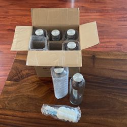 24 Ounce Glass Water Bottles Set