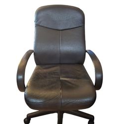 This is a black office chair.