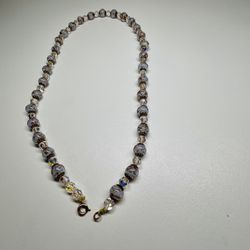 Vintage Aurora Borealis Crystal Necklace,  20 12K  19”/20”