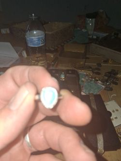 Silver tear drop ring