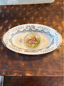 25th Anniversary China oval dish.