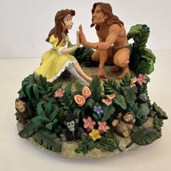 Damaged RARE Burroughs Disney Tarzan Jane Music Box Figurine Strangers Like Me