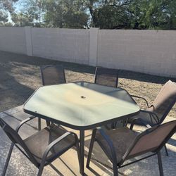Glass Top Outdoor Dining Set