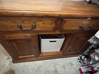 Heavy wood buffet table