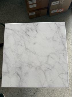 Tile porcelain Trento Blanco 15 tiles, 13” x 13” plus small misc pieces