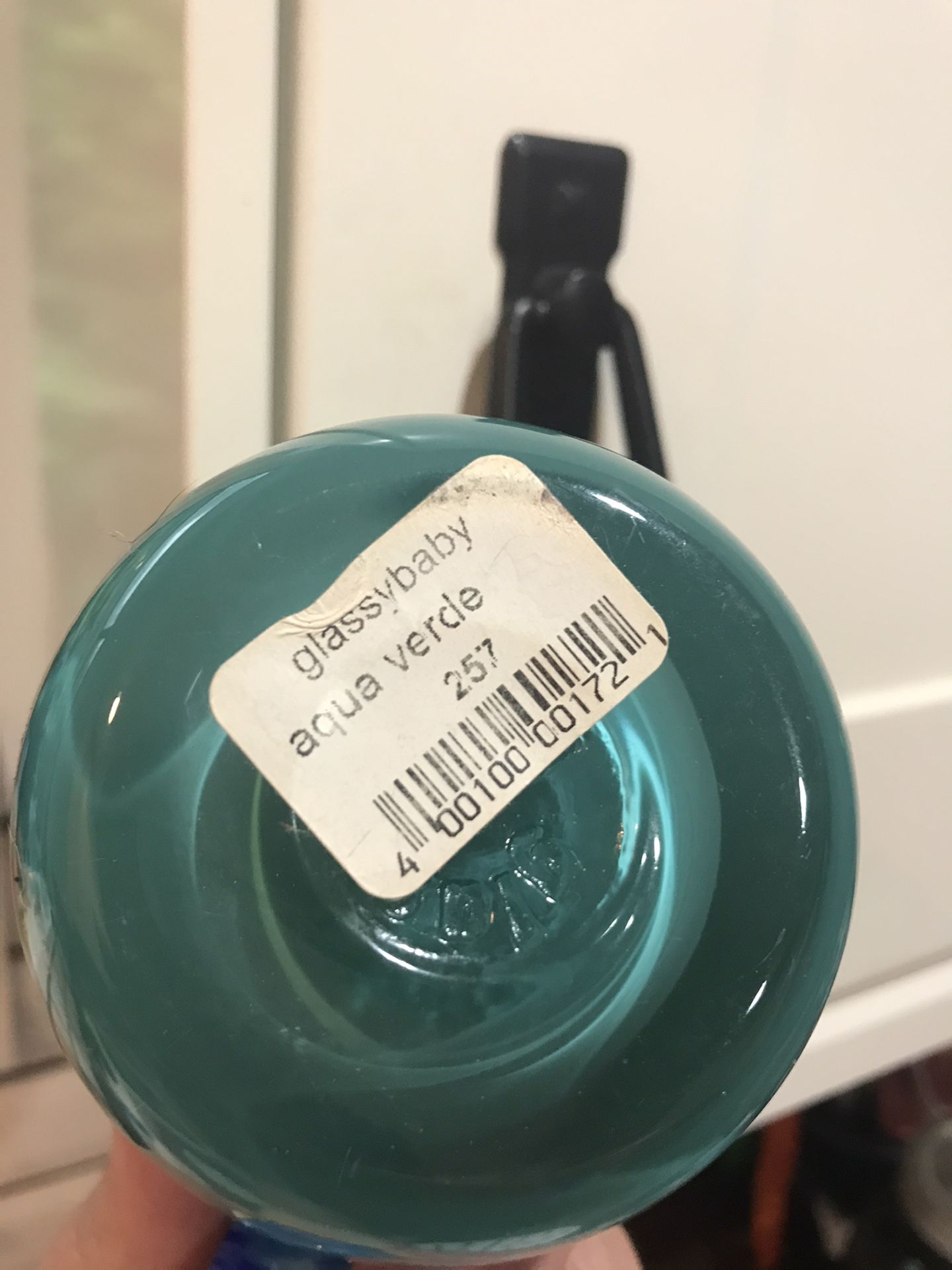 Glassybaby Aqua Verde turquoise green blue yellow hand blown glass votive candle holder🕯