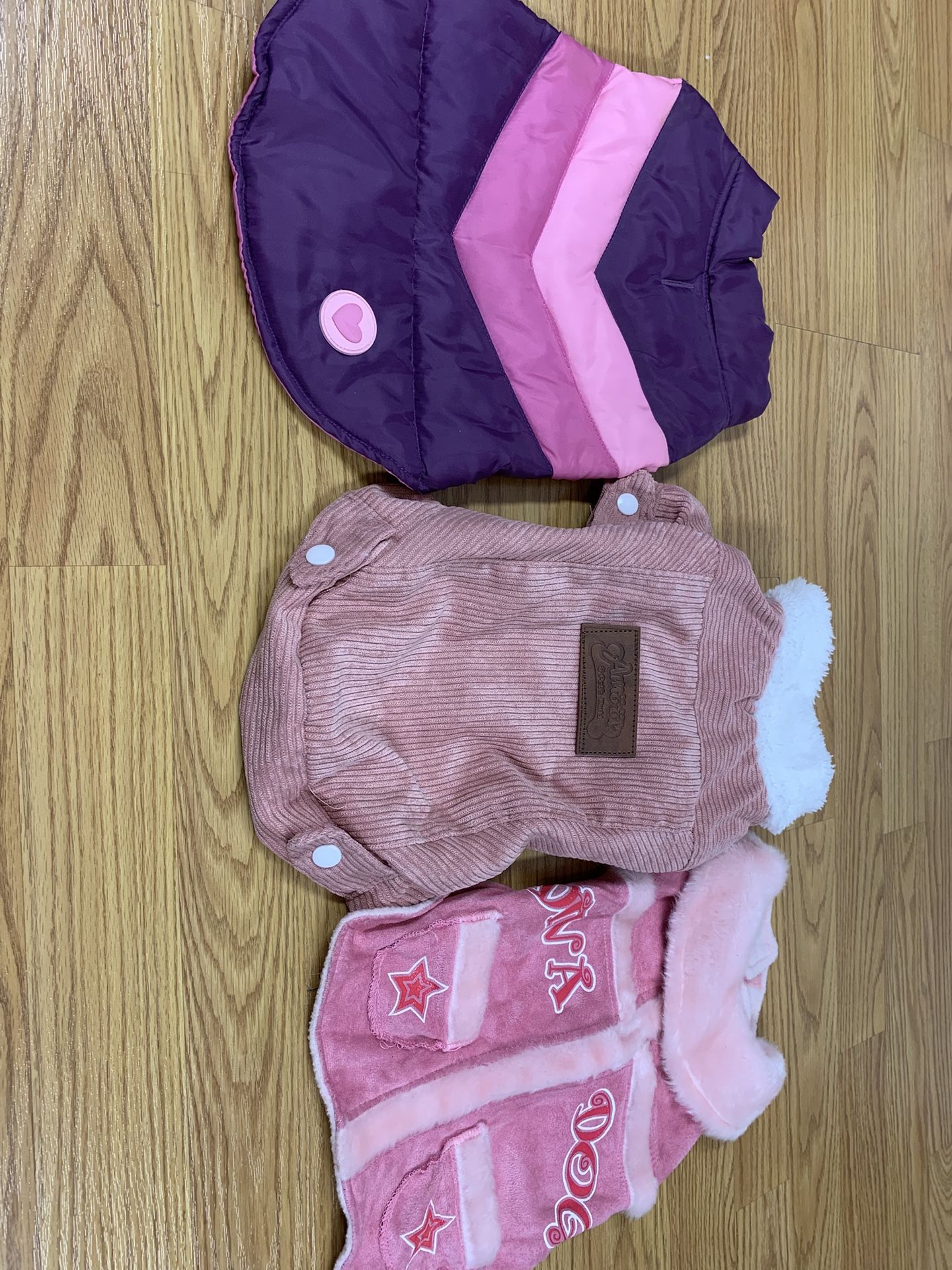 3 Medium Size Warm Dog Coats
