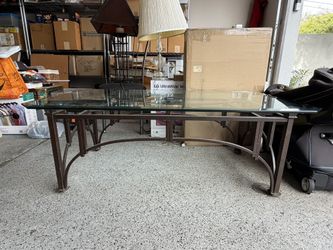 Glass And Metal Coffee Table