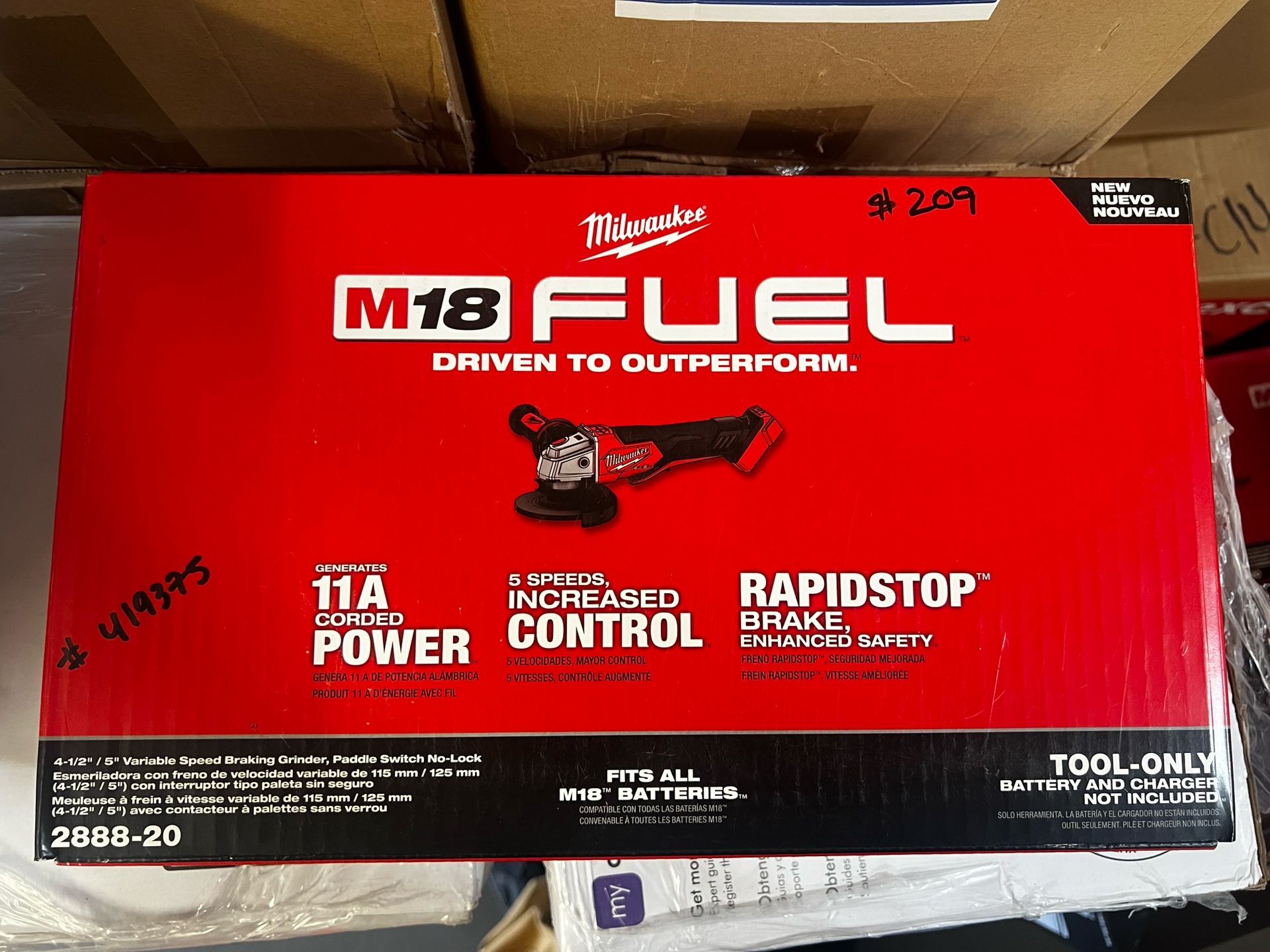 Milwaukee M18 FUEL 18V Lithium-Ion Brushless Cordless 4-1/2 in./5 in. Grinder with Variable Speed & Paddle Switch (Tool-Only)