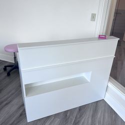 Reception Desk Counter Table Office Desk White 47.2"W x 19.7"D x 39.2"H