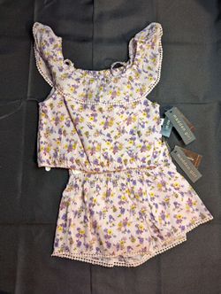 New Madden Girl 2pc Happy Face Overalls
