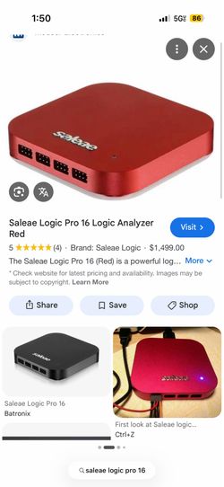 Saleae Logic Pro 16 analyzer (red)
