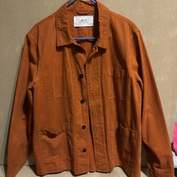 Mr P. Denim Chore Jacket Men, M-L New No Tag, Terracotta 