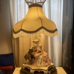 Vintage Victorian Porcelain Lamp  Tall 33”