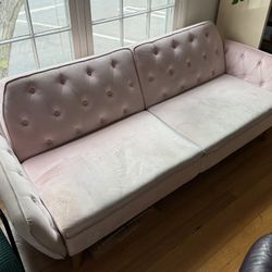 Vintage Couch  MCM Futon Diamond tufted Futon Mid Century Living Room