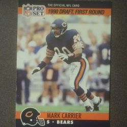 1990 Pro Set Mark Carrier Chicago Bears #674 Rookie Football Card Vintage Collectible Sports NFL