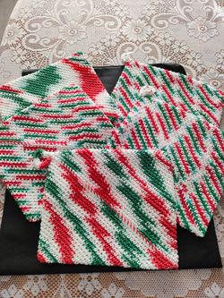 Set of 5. Last of Xmas. Large double thick cotton potholder/ Hotpads. Price for all