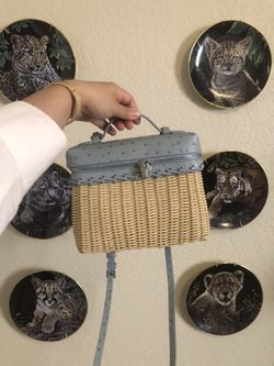 Loro Piana Rattan Bag With Ostrich Leather Finish 