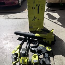 New Ryobi weed Eater, blower, battery and charger