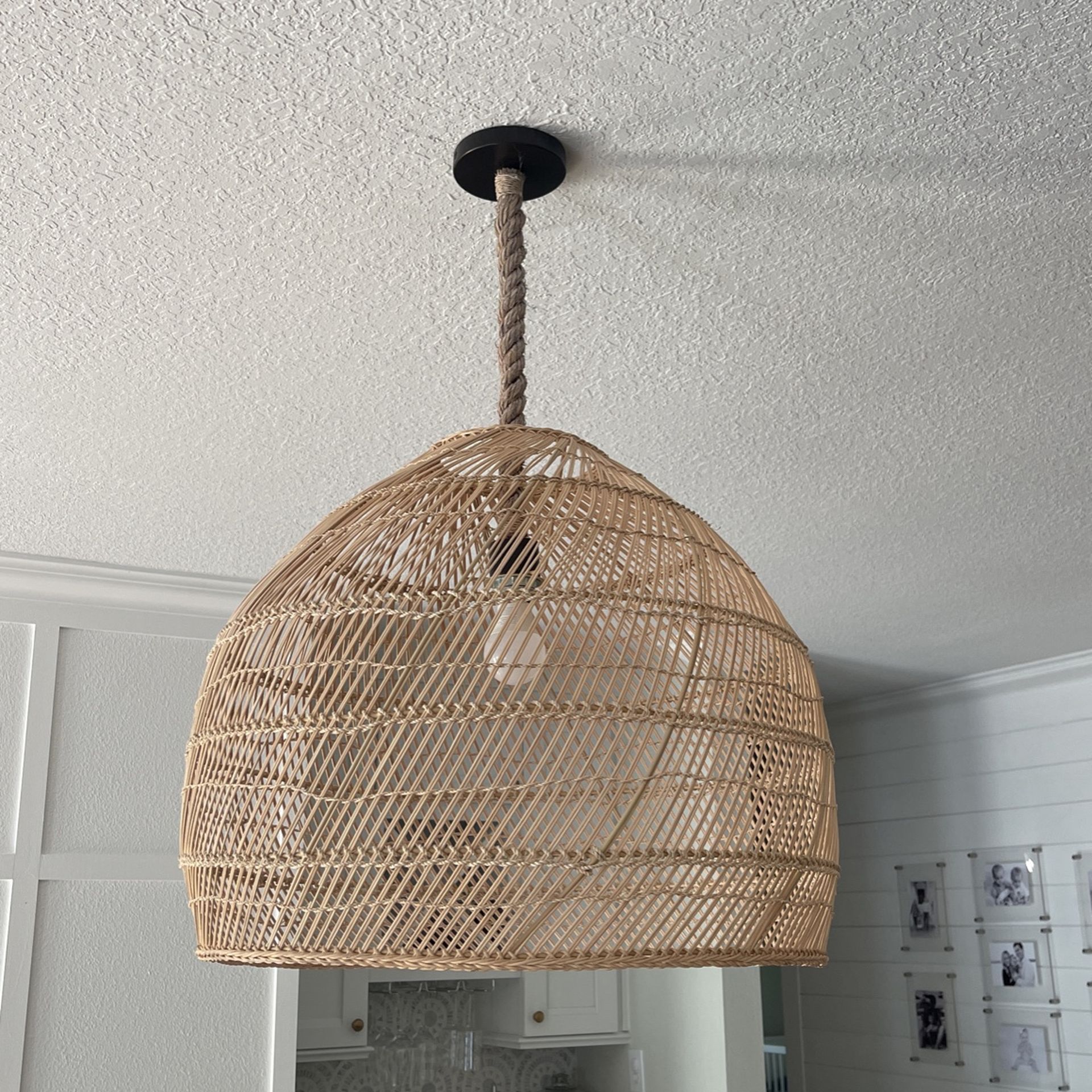 Pottery Barn Rattan Light Fixture