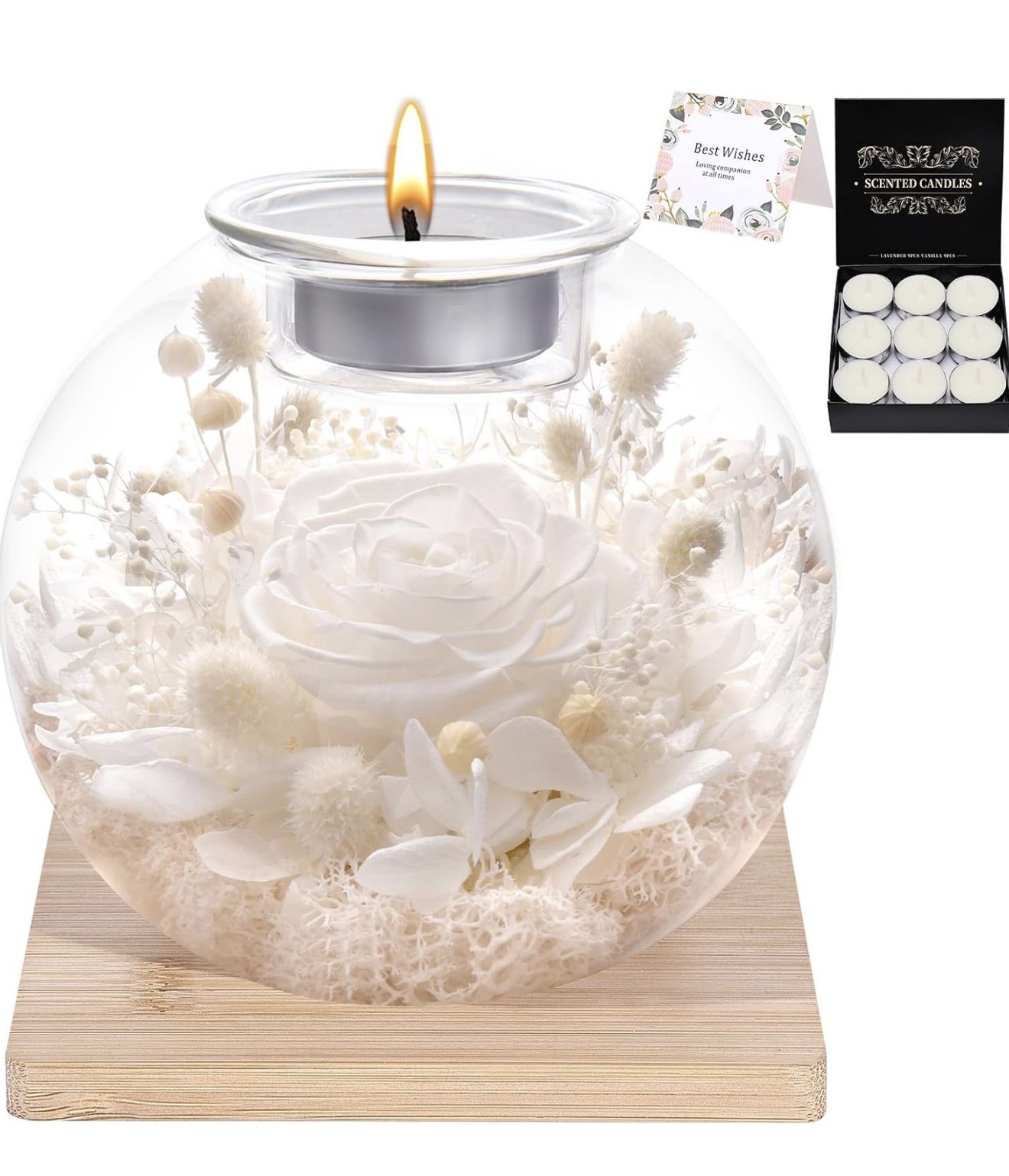 Brand New Preserved Roses in Glass Dome with Scented - Romantic Preserved Flower for Women