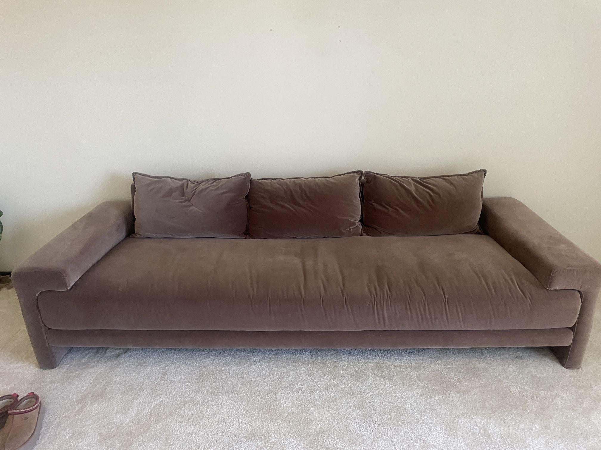 CB2 Camden Velvet Sofa In Rye