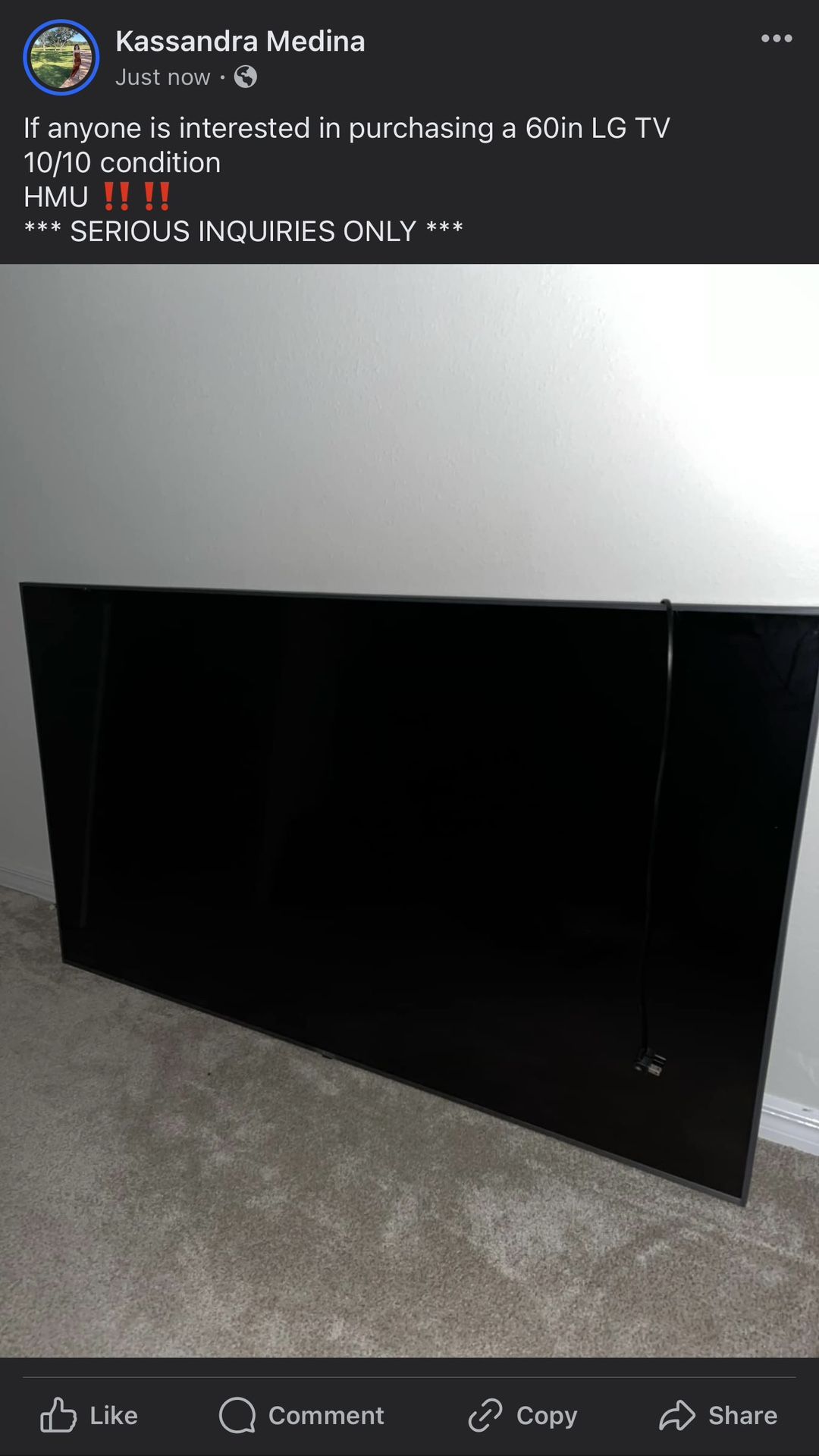 70 in. LG TV