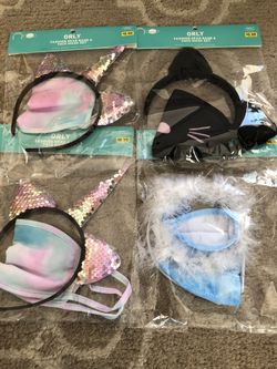 4 adult and 4 youth headband and facemask set