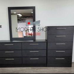 Dresser whit mirror and chest💯Cómoda con espejo y gavetero
