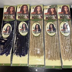 Set Of 8 Bomba Dreadlocks Faux Locs Soul & Bobbi Boss Braid King Tip 3X Knotless