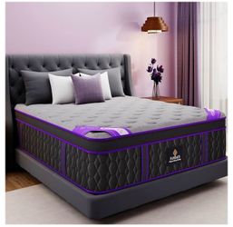 Cal King 14”Deluxe Hybrid Mattress In A Box-Cooling Gel Memory Foam & Pocket Springs $300 FIRM