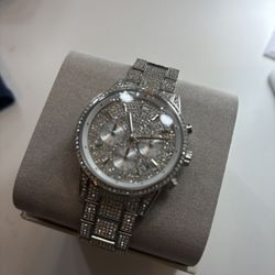 MK Bryant Pave Silver-tone Watch
