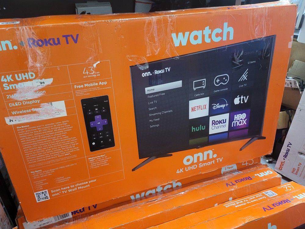 Lot Of 15 ONN 43 Inch Full HD 1080P ROKU LED TV Smart TV VFD43M-0804