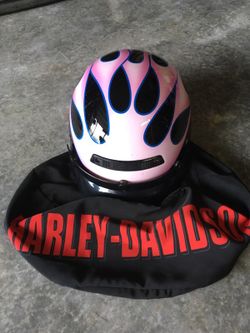 Harley Davidson Helmets, Woman's, Small, Pink Flames