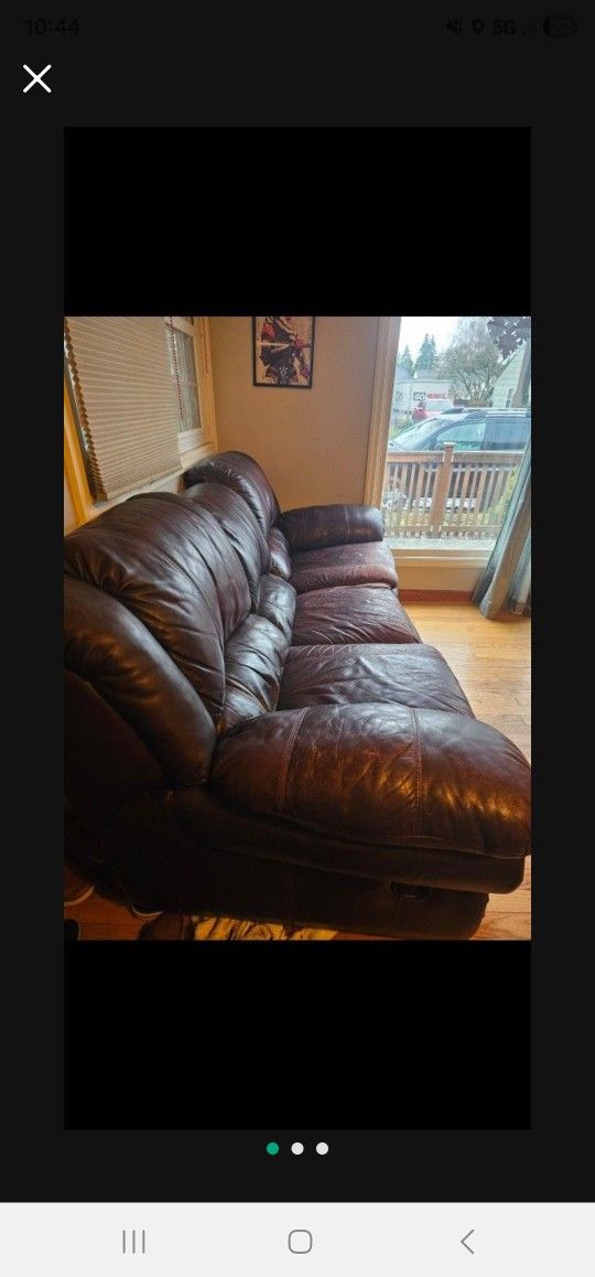 Brown Leather Couch 