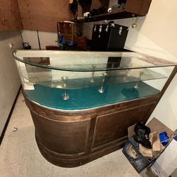 Antique Curved Glass Display Case