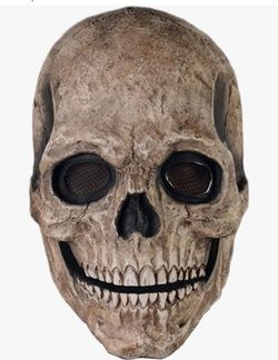 Skull face mask with jaw hinge for easy talking and comfort