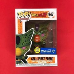 Funko Pop Dragon Ball Z CELL (FIRST FORM) #947 Exclusive Glow in the Dark Rare