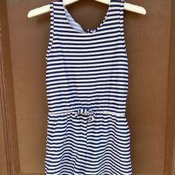 Blue And White Girls Striped Romper Sleeveless 5
