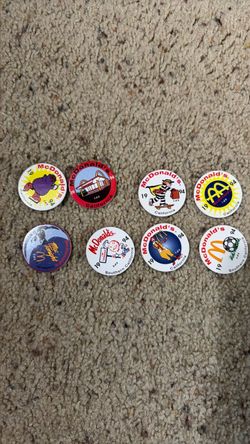 Vintage 1994 McDonald's Mac Tonight Milk Cap POG Set - Complete Lot of 8 Pogs