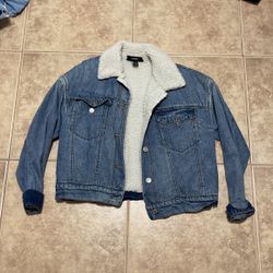 Fuzzy Jean Jacket