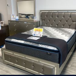 *Summer Closeout Sale!!!*---Mature Jasmine Queen/King Bedroom Sets---From $799!!!---Delivery And Financing🫡
