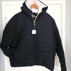 Men's Calvin Klein Black Jacket XL Sherpa New