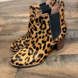 Women’s leopard heeled boots