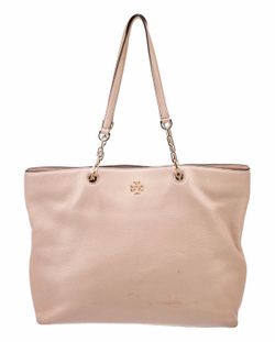 Tory Burch Pebbled Leather Chain Tote Excellent Condition