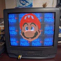 Panasonic 20" VHS Crt TV PV-C2020 Retro Gaming