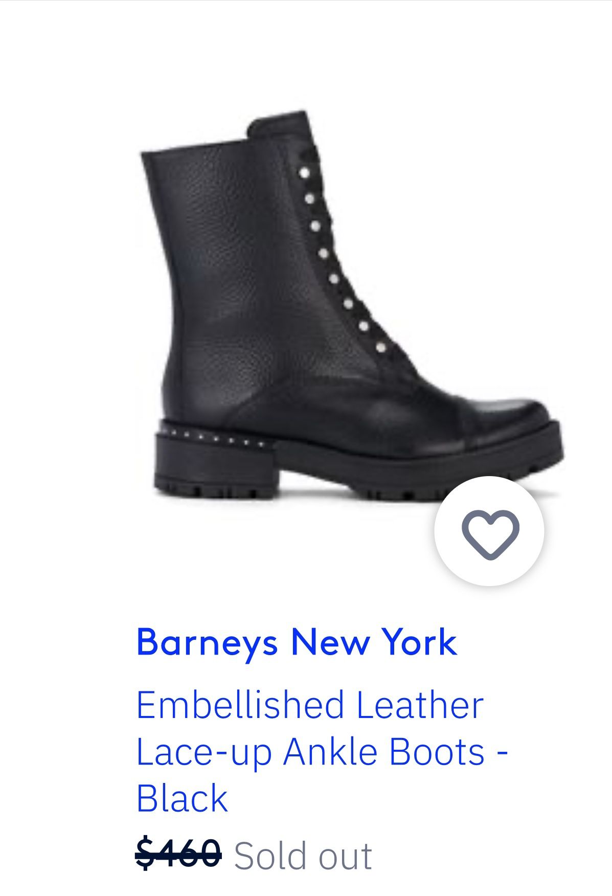 Barney s New York Leather Combat Boots Accessories