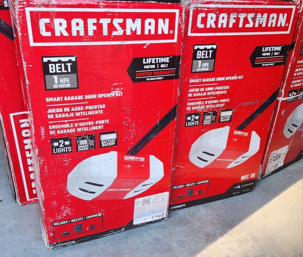 NEW Craftsman Smart Garage Door Opener Kit - Belt Drive 1HP & BATTERY BACKUP
